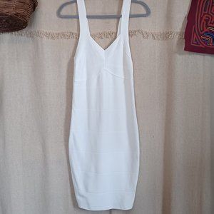 Ivory Sleeveless Bodycon Bandage Sheath Dress size L